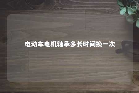 电动车电机轴承多长时间换一次 